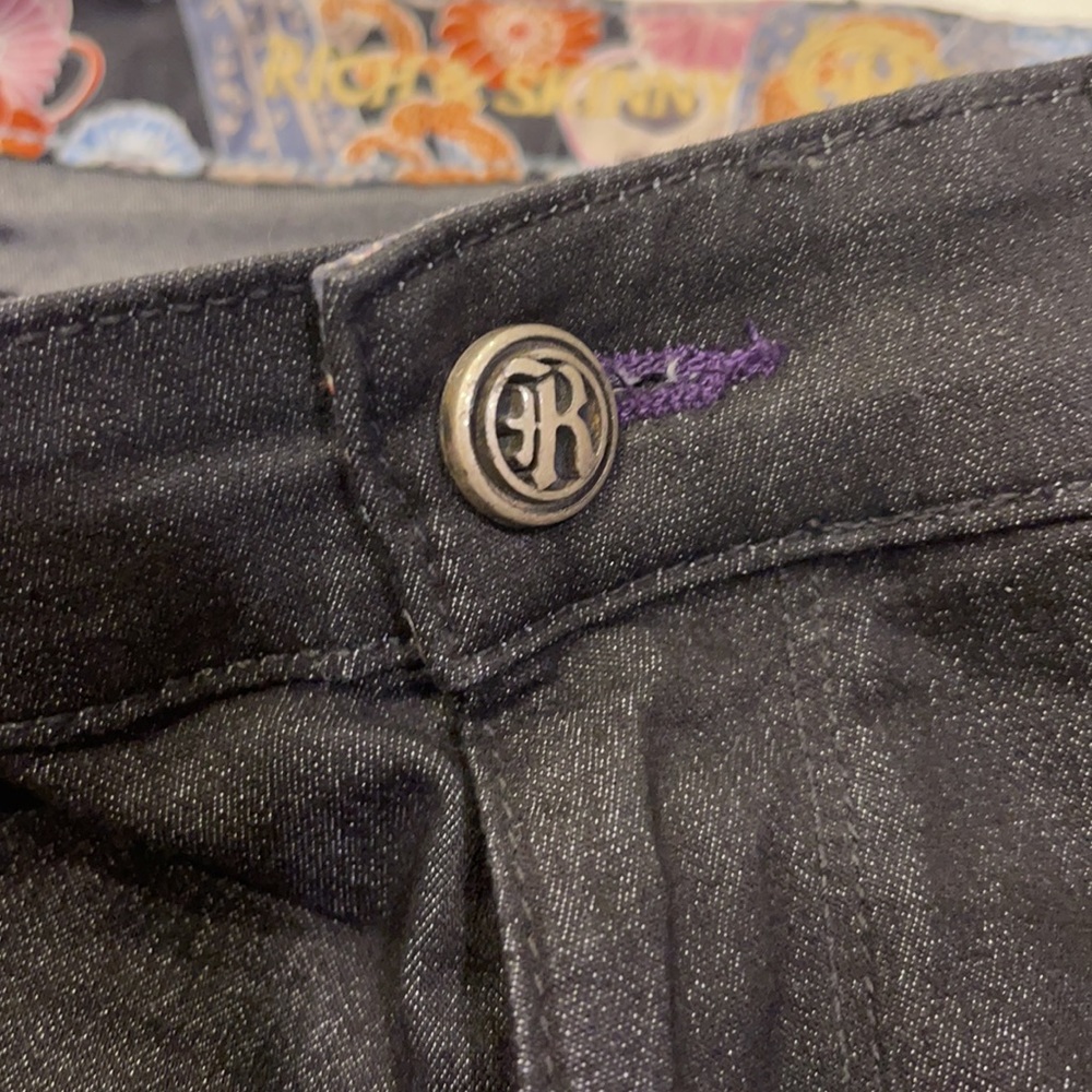 rich & skinny 155060je black rinse a905 skinny jeans 25 - Picture 3 of 6